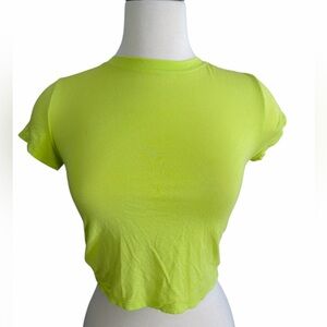 Blogilates NWOT Vibrant Lime Women's Crop Top Size XS